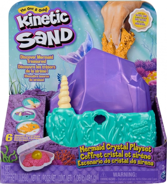 Kinetic Sand morska vila – bleščeči set s kristalnim škatlastim boksom, 480 g