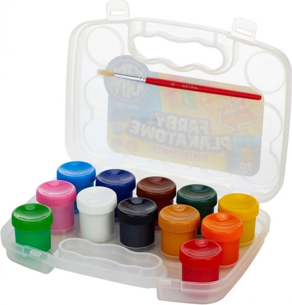 Tempera barve ASTRA 12×20 ml v plastičnem kovčku