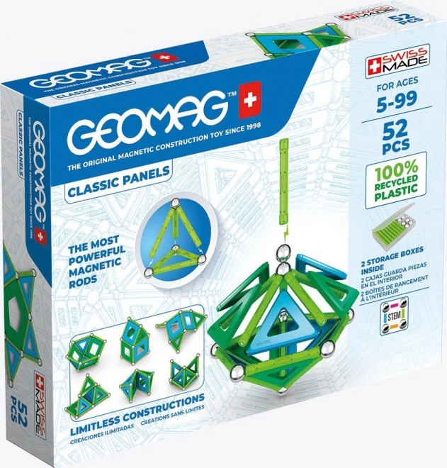 Magnetna sestavljanka GEOMAG Classic Panels Recycled, 52 kosov