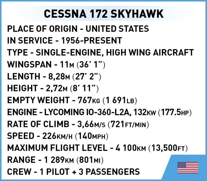 Cessna 172 Skyhawk set rumene barve