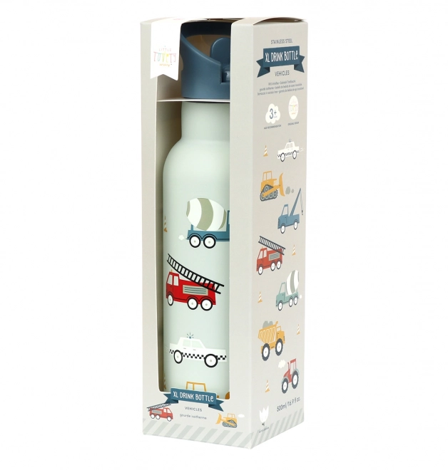 A Little Lovely Company Nerjaveča steklenica za pitje 500 ml – Vozila