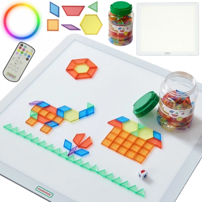 Barvni kvadratni LED panel MASTERKIDZ z Montessori mozaiko 140 kosov