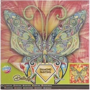 Diamantno slikanje GRAFIX metulj 30 × 30 cm na lesenem okvirju