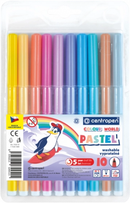 CENTROPEN Fixy PASTEL 10 barv