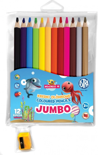 Astra barvice Mini Mini Jumbo 12 kosov z šilčkom