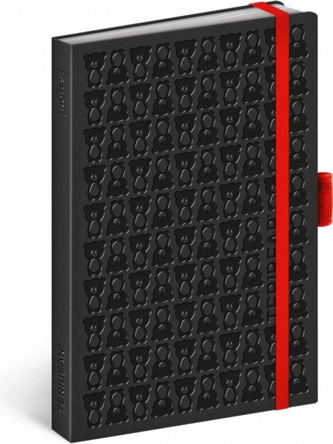 NOTIQUE notes TERIBEAR, črn, črtast, 9 × 13 cm
