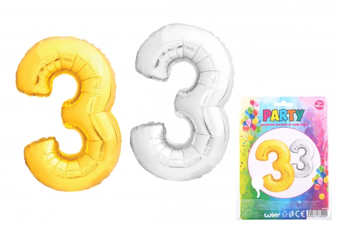 Napihljiv balon v obliki številke 3