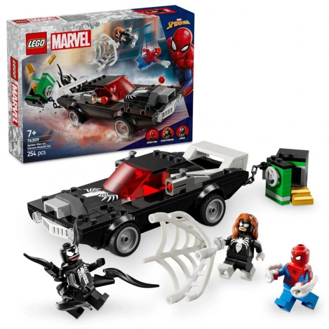 Gradbeni komplet Spider-Man proti mišičnemu avtomobilu Venoma