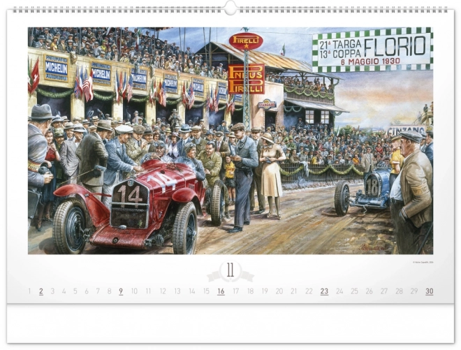 NOTIQUE Stenski koledar Oldtimers – Václav Zapadlík 2025, 64 x 42 cm