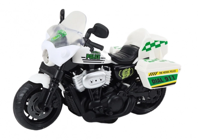 Policijski motocikel 1:10 Luči Zvoki Bela Rdeča