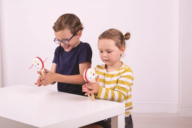 Bigjigs Toys Leseni rotacijski boben zvezdice 1 kos