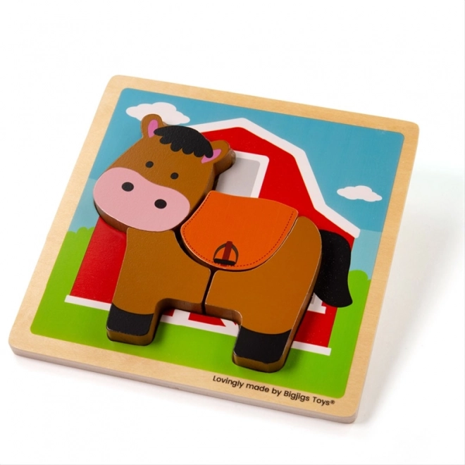 Vstavljanka Konjiček Bigjigs Toys