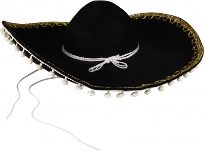 Mehiški sombrero črn za odrasle