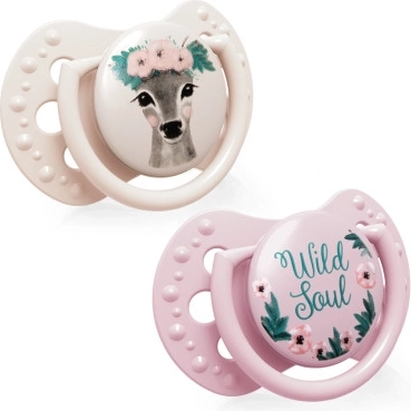 LOVI Dinamični silikonski dudek WILD SOUL 3–6 m 2 kos za deklice