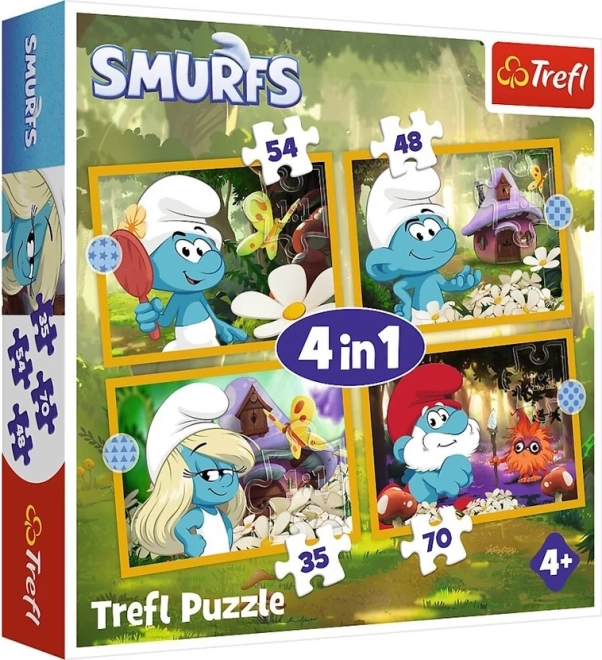 Puzzle Smrkci: Življenje v vasi 4v1