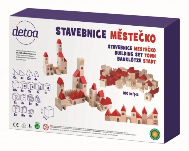 Lesena sestavljanka mestno naselje 100 kosov