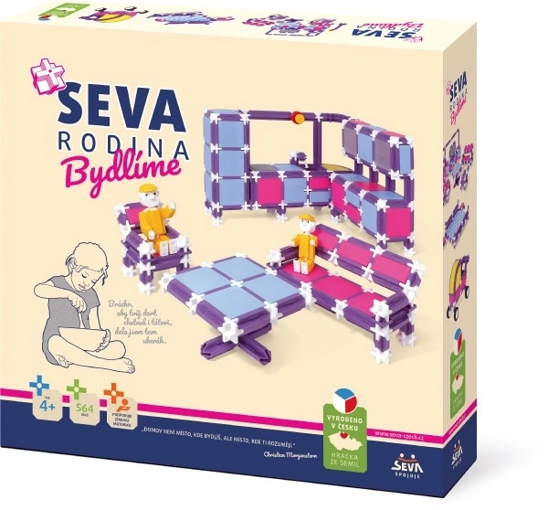 Stavebnica SEVA DRUŽINA Stanovanje plast 564 kosov v škatli 35x33x7 cm