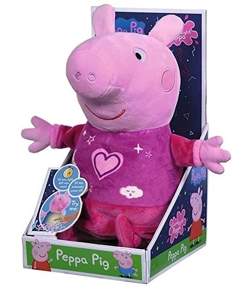 Peppa Pig 2v1 plišasti uspavanka, igranje + svetloba, roza, 25 cm