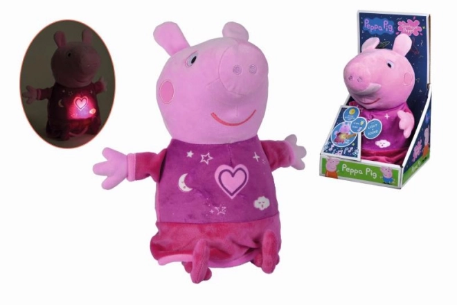 Peppa Pig 2v1 plišasti uspavanka, igranje + svetloba, roza, 25 cm