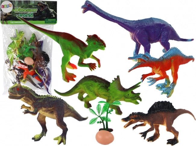 set figur dinozavrov z dodatki, 6 kosov