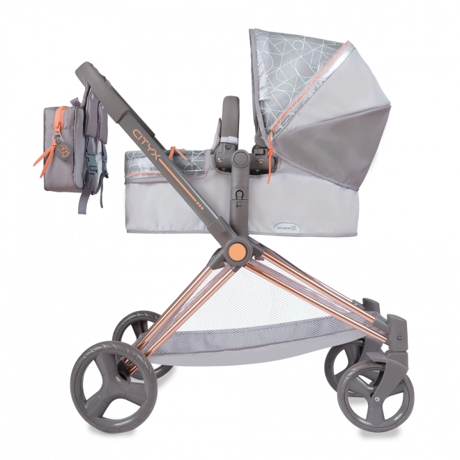 DeCuevas 81777 Zložljiv voziček za punčke 3 v 1 z nahrbtnikom CITY X 2024 - 73 cm