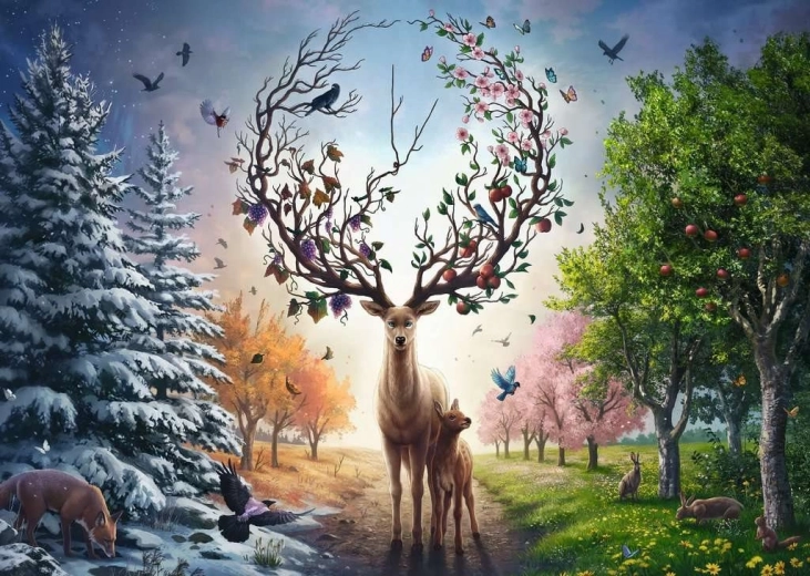 RAVENSBURGER puzzle čarobni jelen 1000 koščkov