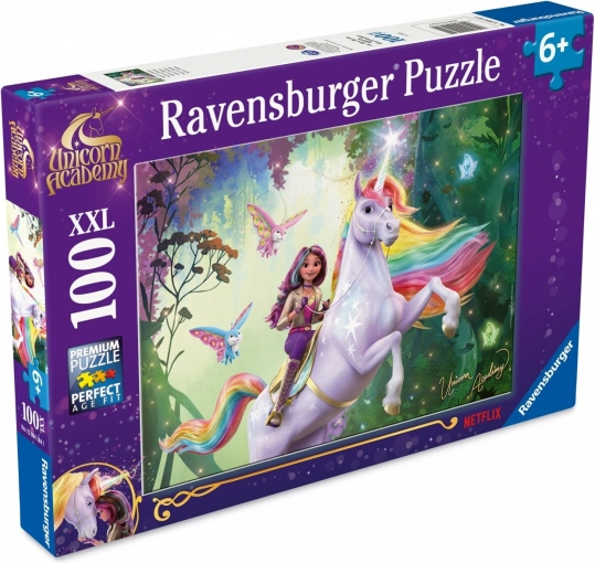 Sestavljanka XXL 100 kosov – UNICORN ACADEMY (Akademija samorogov) od Ravensburgerja