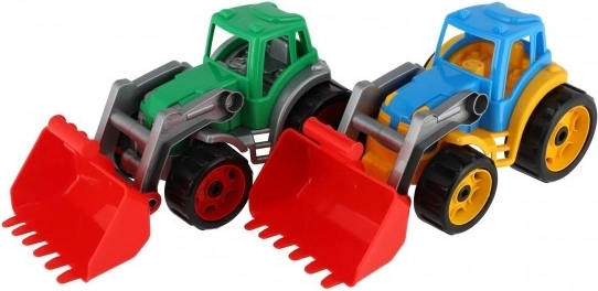 Barviti traktor s plastično zajemalko za otroke