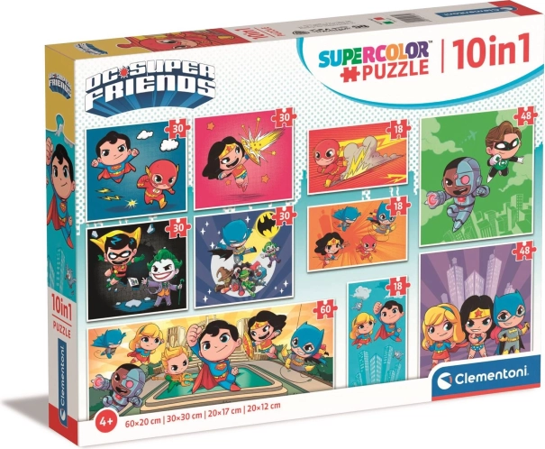 Sestavljanka DC Super Friends 10 v 1 CLEMENTONI
