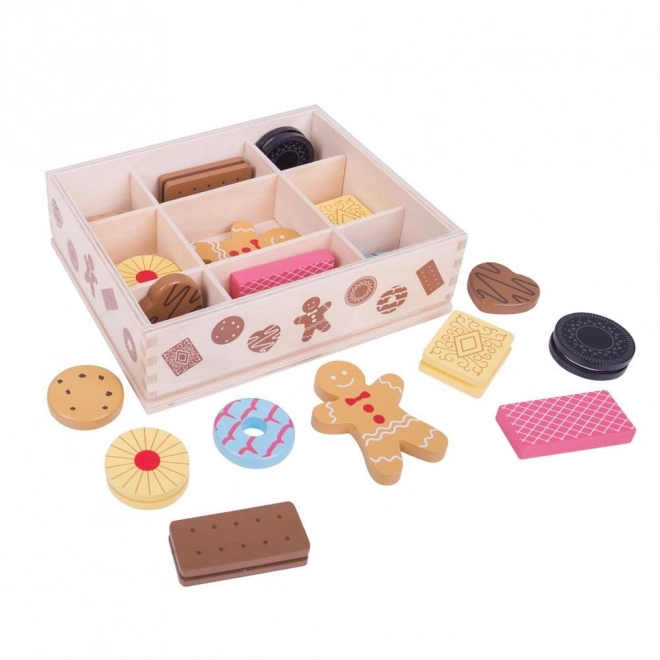 Bigjigs Toys Škatla z lesenimi piškoti