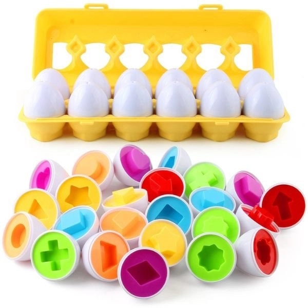 Montessori sestavljive jajčke WOOPIE - Kombinirajte oblike in barve