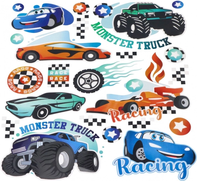 Nalepke za termični prenos Monster Truck – velik list 20 × 30 cm