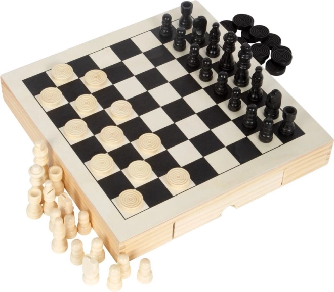 Lesena kompaktna šahovska 3-v-1 set small foot