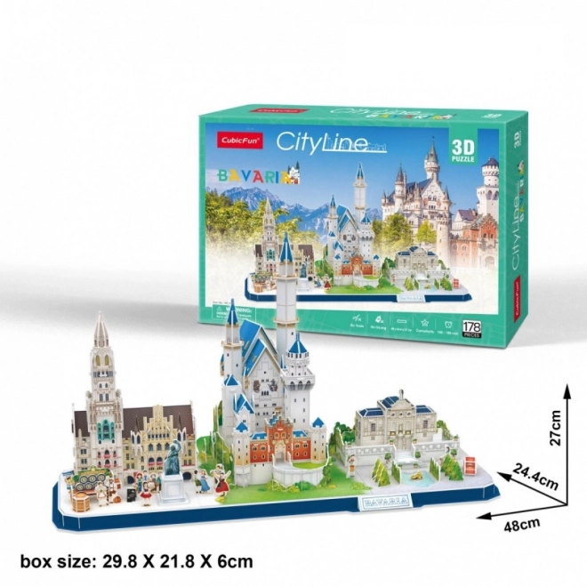 Sestavljanka 3D Mesto Črta Bavarska