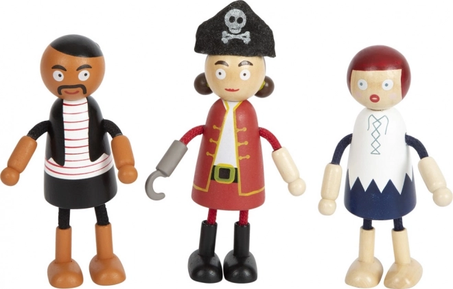Prilagodljive lesene piratske lutke
