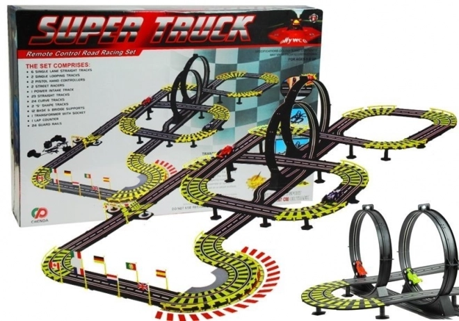 Dirkalna steza 11 metrov + 2 avtomobila Power Pack