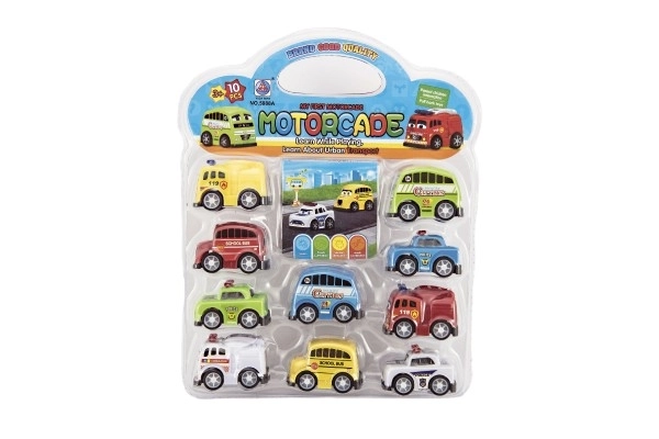Set mini plastičnih avtomobilčkov - 10 kosov