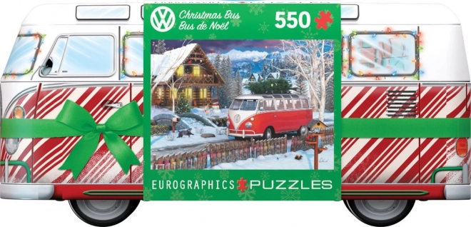 EUROGRAPHICS sestavljanka v kovinski škatlici božični avtobus Volkswagen 550 delov