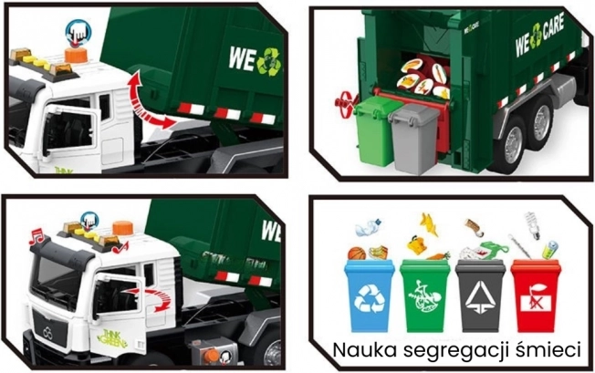 Interaktivno smetarsko vozilo Purifier 1:10 - izobraževalna igrača za ločevanje odpadkov