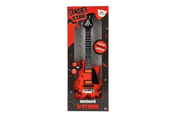 Električna kitara ROCK STAR plast 58cm na baterije z zvokom, svetlobo v škatli 24x62x5,5cm