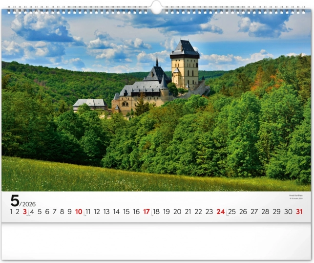 Stenski koledar Panorama Češke 2026