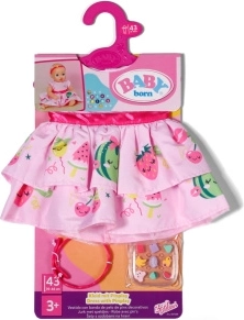 BABY born obleka s naglavnim trakom in sistemom Pinplay, 43 cm