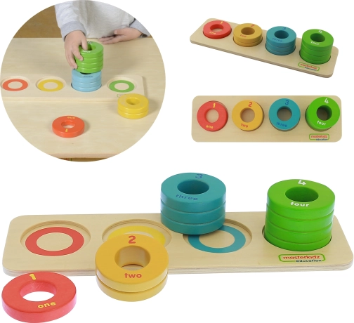 Masterkidz lesen sortirnik barvnih obročkov Montessori