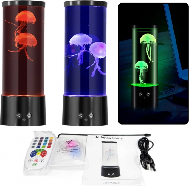 Okrasna LED svetilka z meduzami na baterije in USB kabel