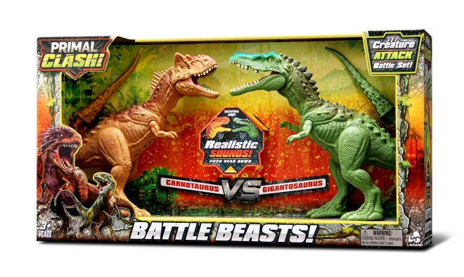 Primal Clash! Dino bitka set Carnotaurus VS Gigantosaurus 21 cm