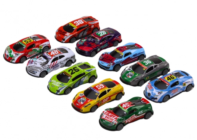 Set majhnih avtomobilov Cars Sport Racing 1:64 10 kos.