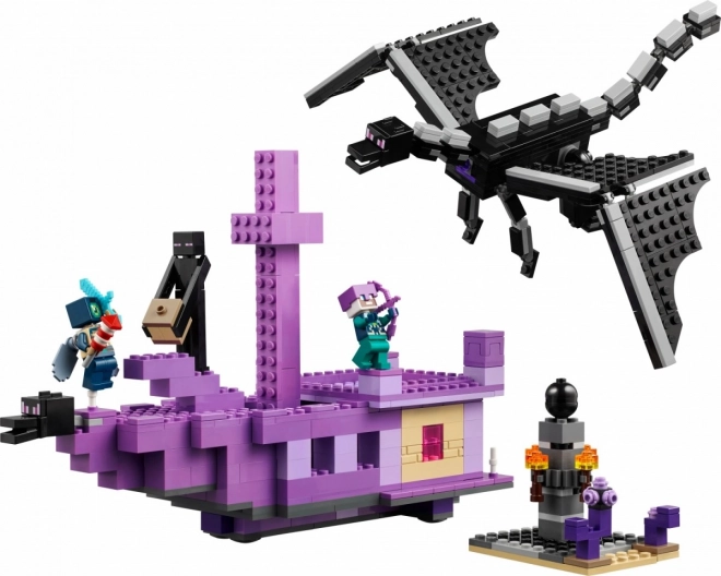 LEGO Minecraft 21264 Zmaj iz Ende in ladja iz Enda