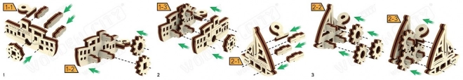 Leseni 3D sestavljanka mini set ladij