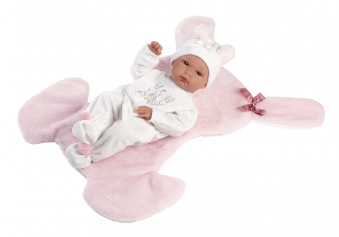 Realistična punčka New Born deklica s celovinilnim telesom 35 cm
