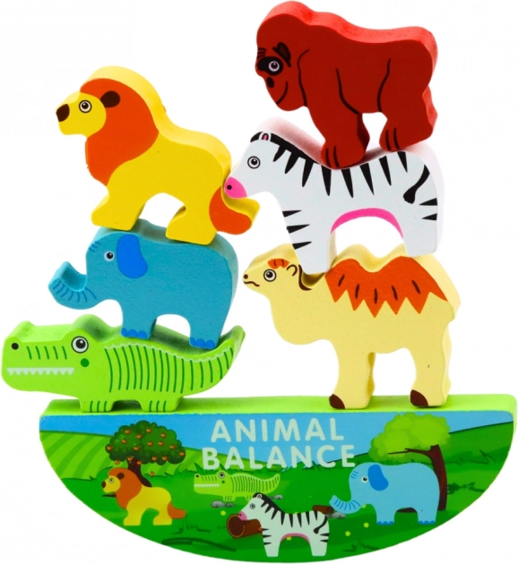Montessori igra z lesenimi živalmi
